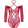 Leg Avenue - Corps Crothless Avec Rouge Brillant